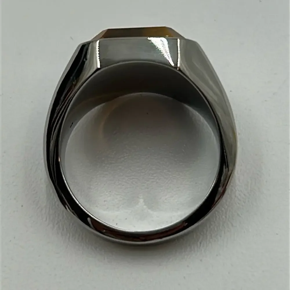 Tiger Eye Natural Gemstone Handmade Men's Ring Size 10.5 NWT